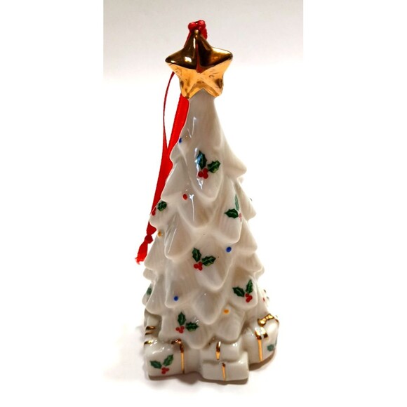 Formalities Baum Bros Holly Collection Porcelain Christmas Tree Ornament P6 - Picture 1 of 6
